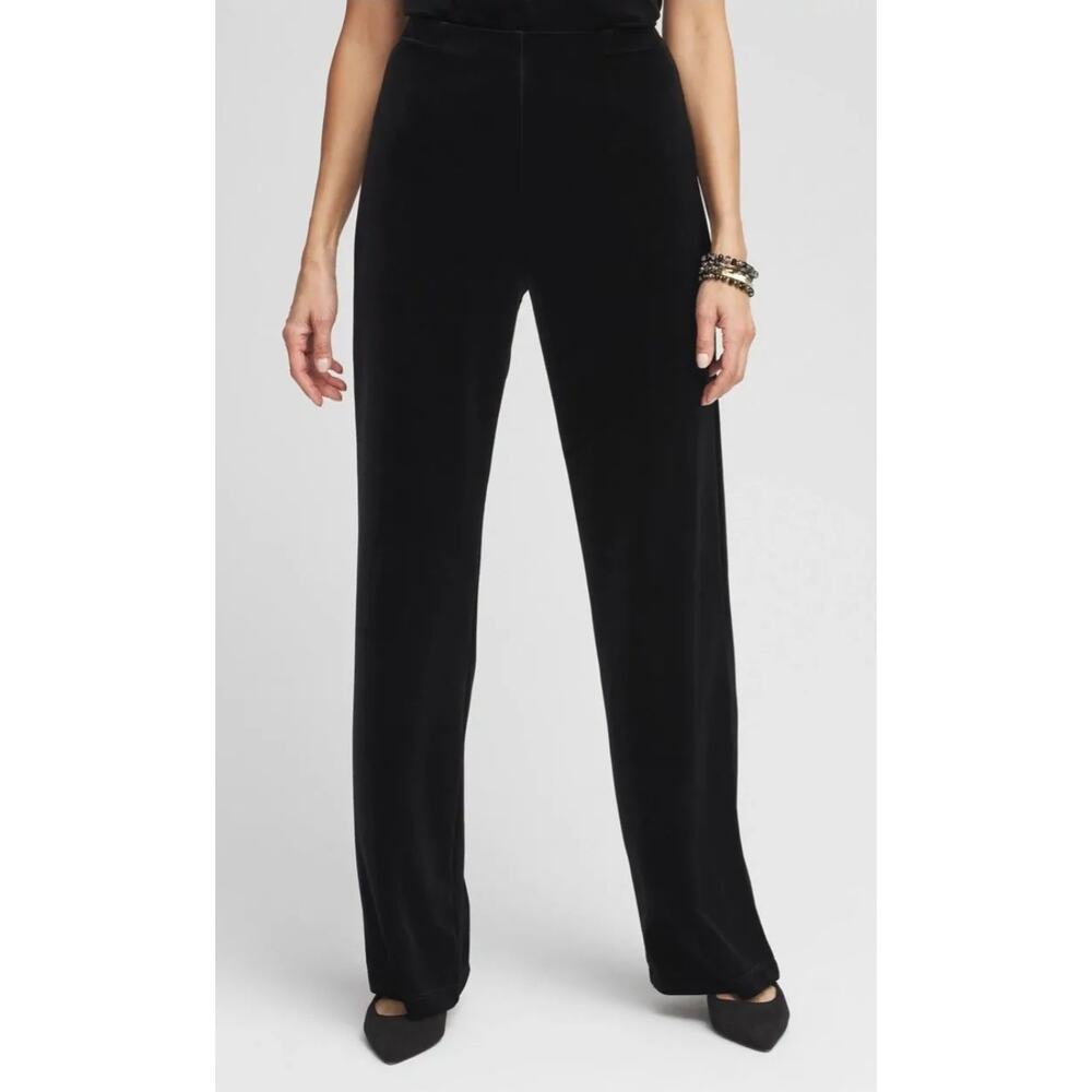NWT Chicos Womens Velvet Basics No Tummy Pants Size XL- 3 REG Black Soft Stretch